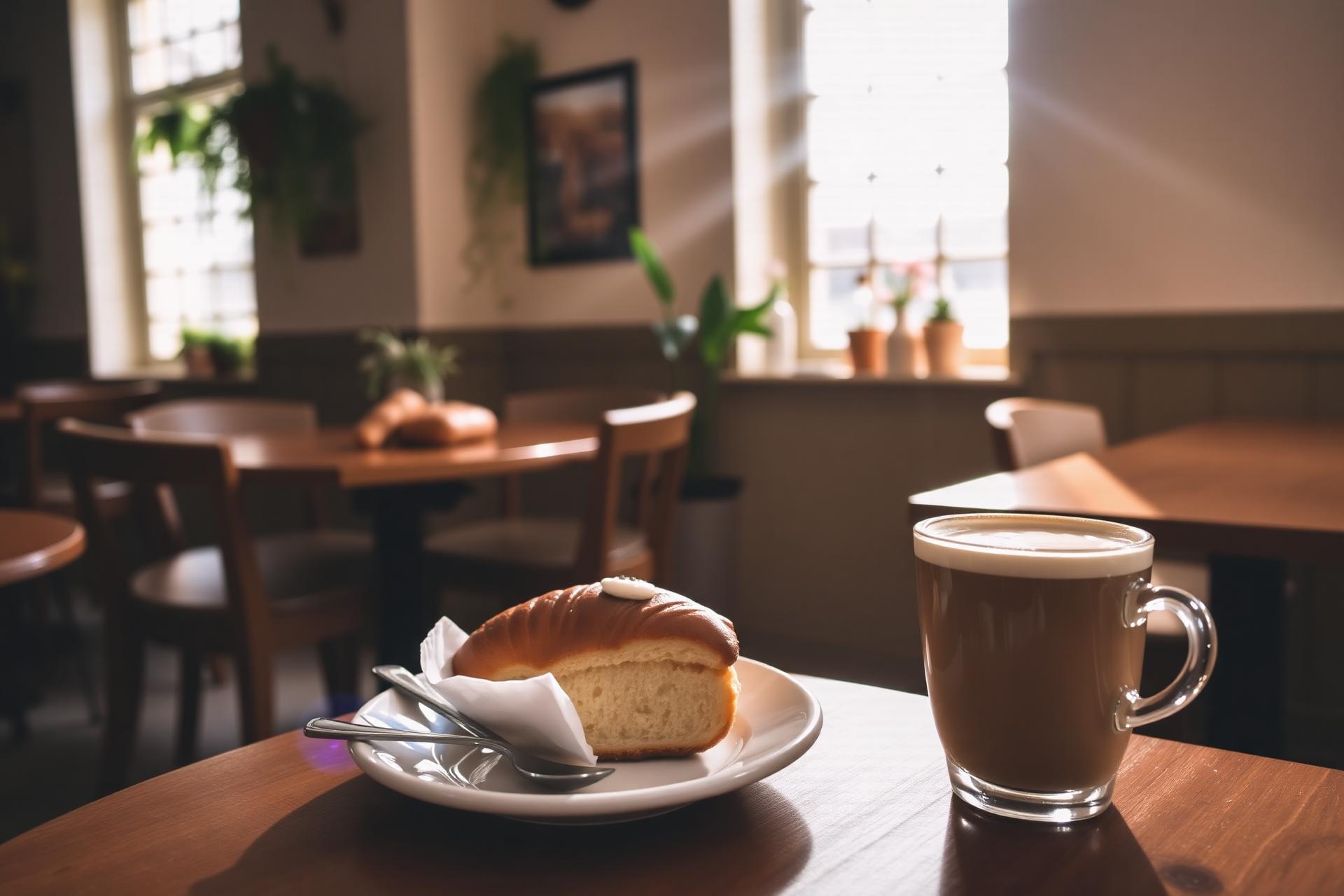 Gemütliches Café-Interieur mit warmem Licht